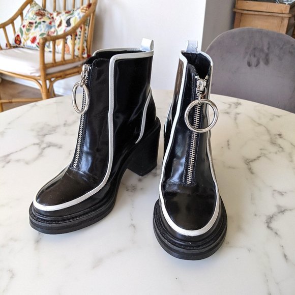 Shellys London Mod 60s/Y2K Black and White Boots - Picture 1 of 5